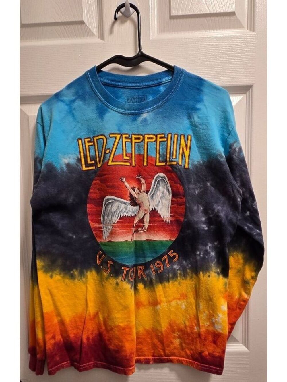 Led Zeppelin Tie-Dye Long Sleeve T-Shirt US Tour 1975 Size M